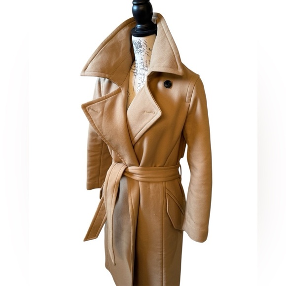 RAG & BONE AMBER Wool Blend Stylish Tan Long Coat - Picture 8 of 16